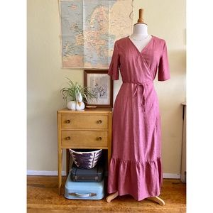 Tiered Wrap Dress in Dusty Rose NWOT